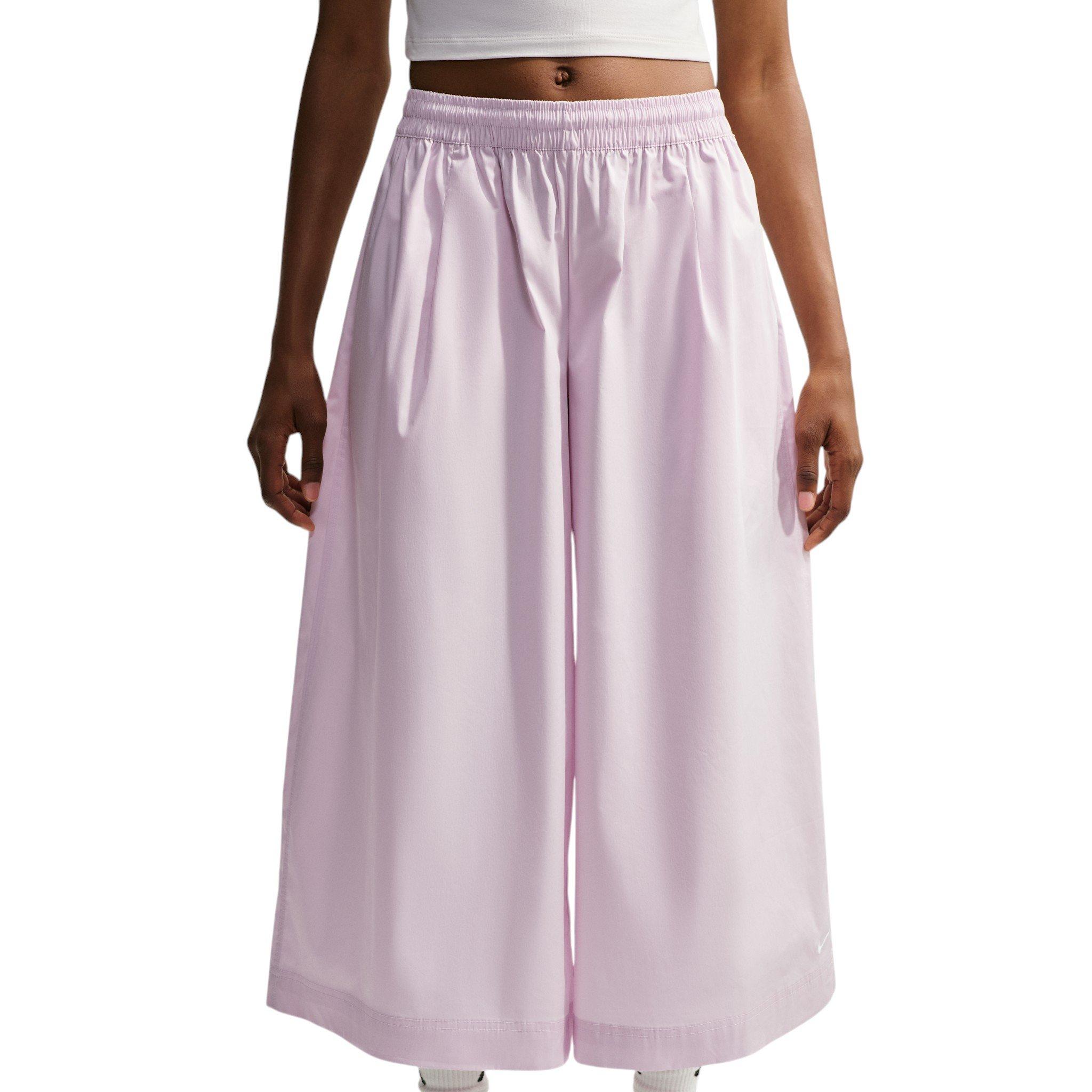 Nike Women's Sportswear Oversized Mid-Rise Poplin Culotte Pants - Lilac - LILAC